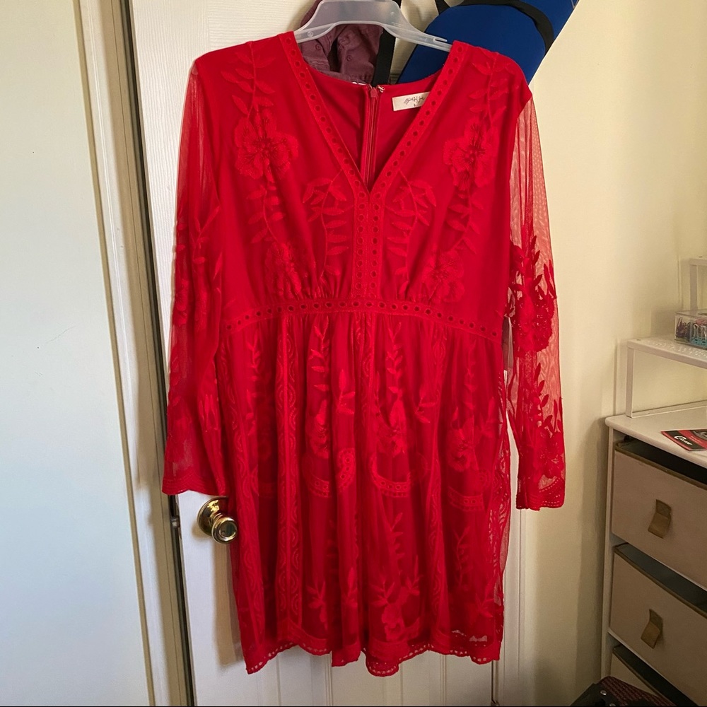 NWT Red Lace A Beautiful Soul Plus Size Dress